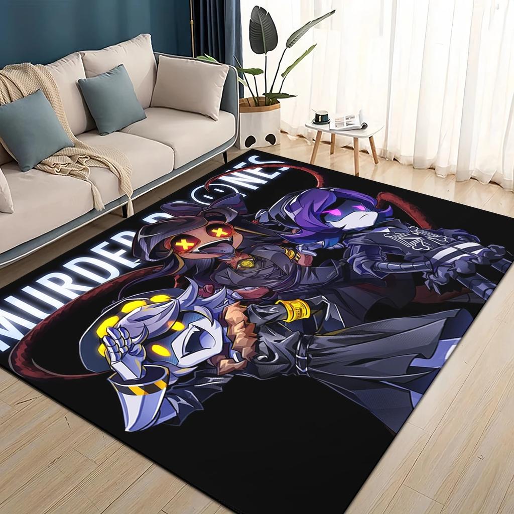 Murder Drones 3D Print Cartoon Uzi V J Robot Gift Carpet Rug for Living Room Bedroom Home Sofa Decoration,kid Non-slip Floor Mat