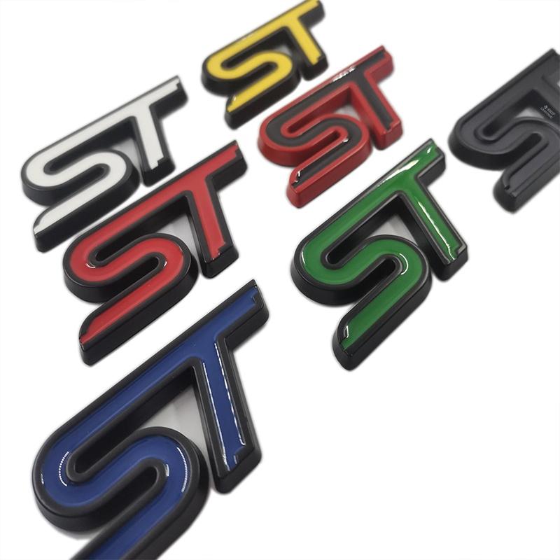 Autocollant 3D ST Pour Calandre Voiture - Compatible Ford Focus, Fiesta, Ecosport 2009-2015 - Métal, Résistant Aux UV