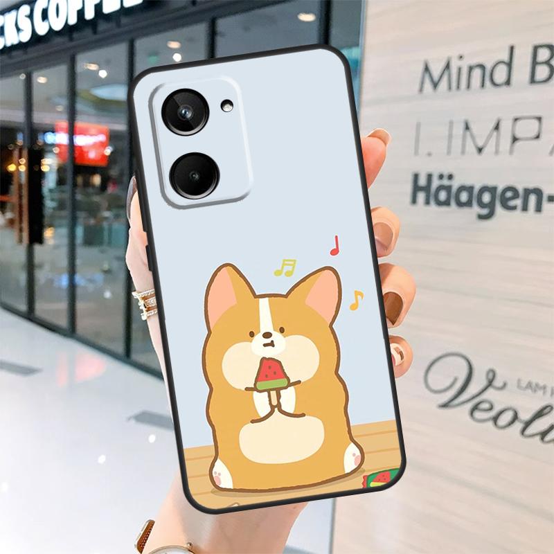 Cartoon Corgi Case For Realme 15 Pro 14 13 11 12 Pro Plus GT7 GT6 C55 C51 C53 C35 C33 C61 C65 C67 C71 C75