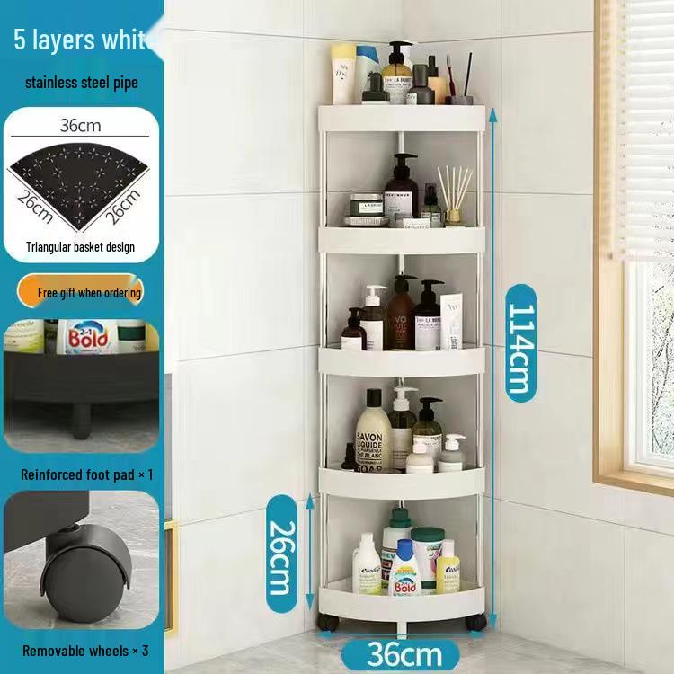 Freestanding Corner Bathroom Shower Shelf - Multi-Layer Storage Rack