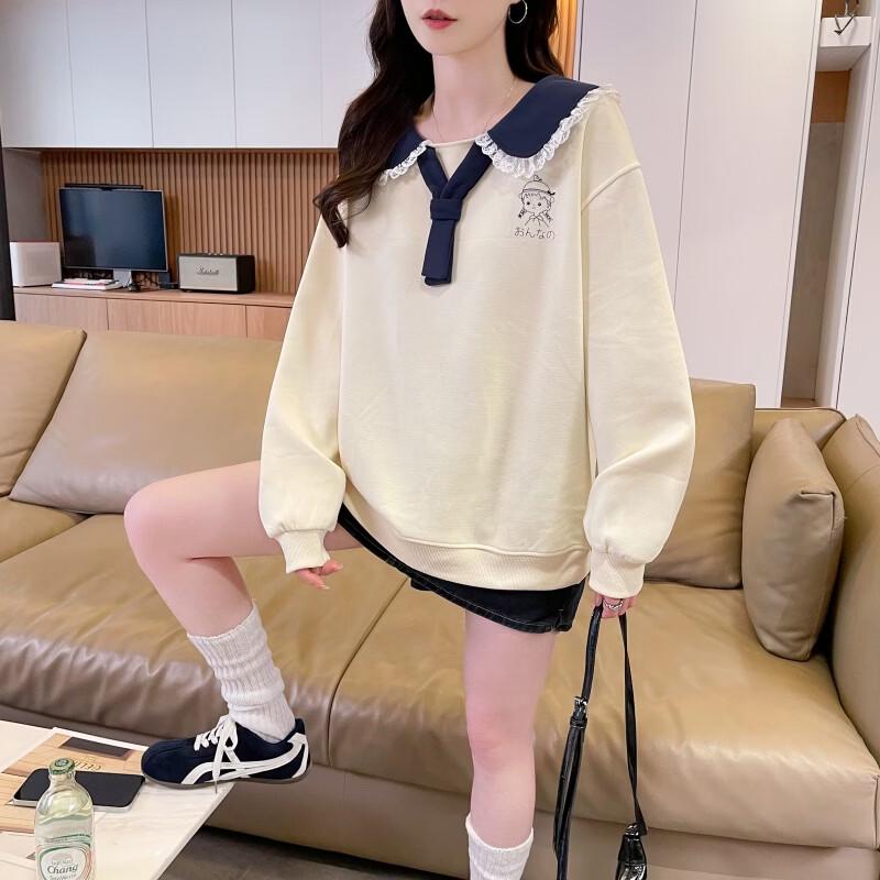 ZOSOUL Women's Sweet Peter Pan Collar Pullover Sweatshirt