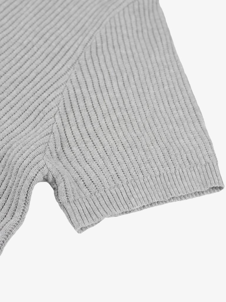 Ousa Henley Neck Short Sleeve Knit 2 Colors
