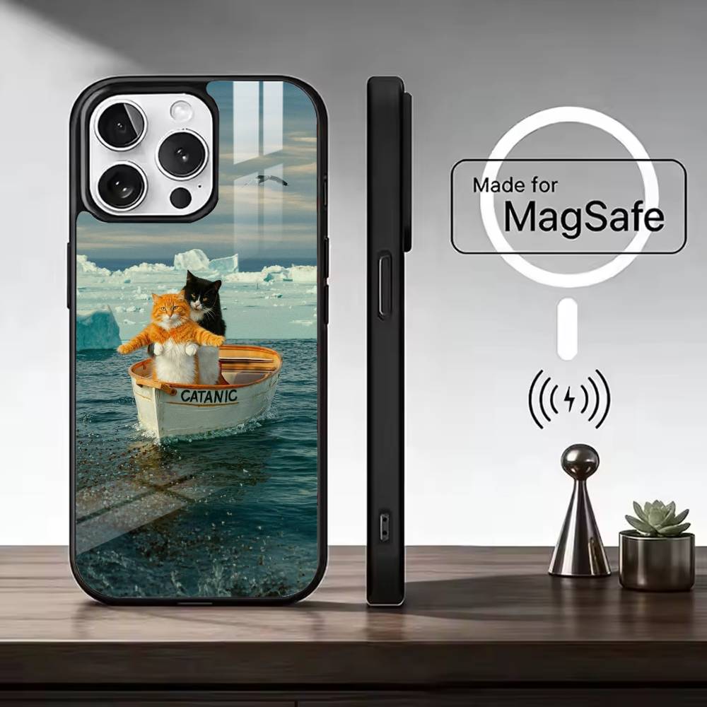 Cat Memes F-Funny Cute Phone Case For iPhone17,16,15,14,13,12,11 Plus,Pro Magnetic For Magsafe Wireless Charging