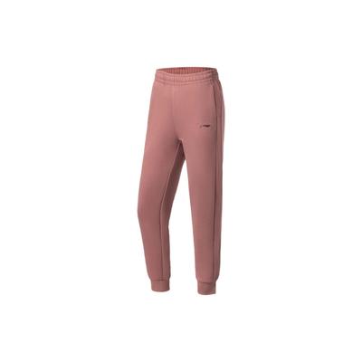 Li Ning Fitness Series Katoenmix Sportbroek met Boorden Damesbroek Dusty-Rose AKLS030-4