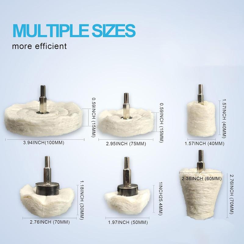 10Pcs Buffing Wheel Kits, Polishing Wheels Buffing Pads for Drill for Metal Aluminum,Stainless Steel, Chrome, Jewelry, Wood