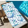 Watercolor Whale & Ocean Creature Beach Towel, Soft Microfiber Quick Dry Bath Towel, Sand-Free Large Towel for Summer Beach Pool