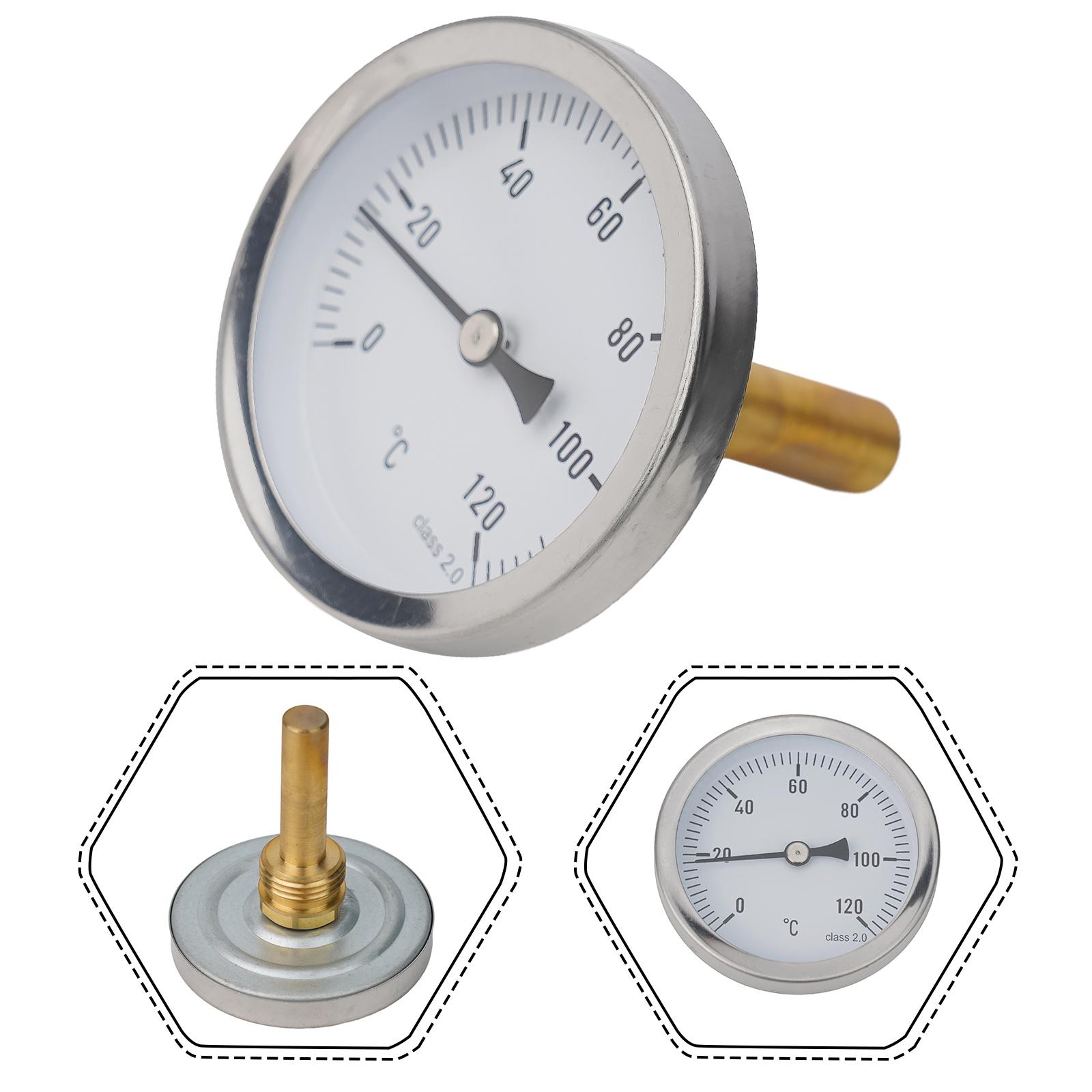Home Shop Thermometer Bimetal Thermometer With Copper Sheath 1/2\  Axial Screw-in Bimetallic Control Temperature China Mainland