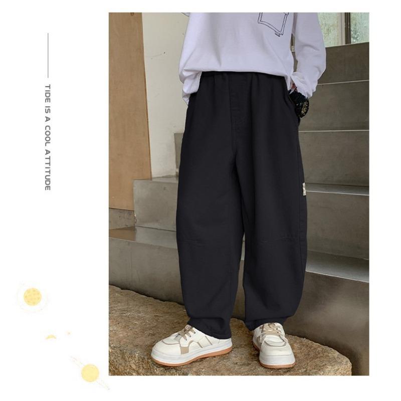 Pantalones Largos Cargo Casuales Lisos Sueltos para Niños