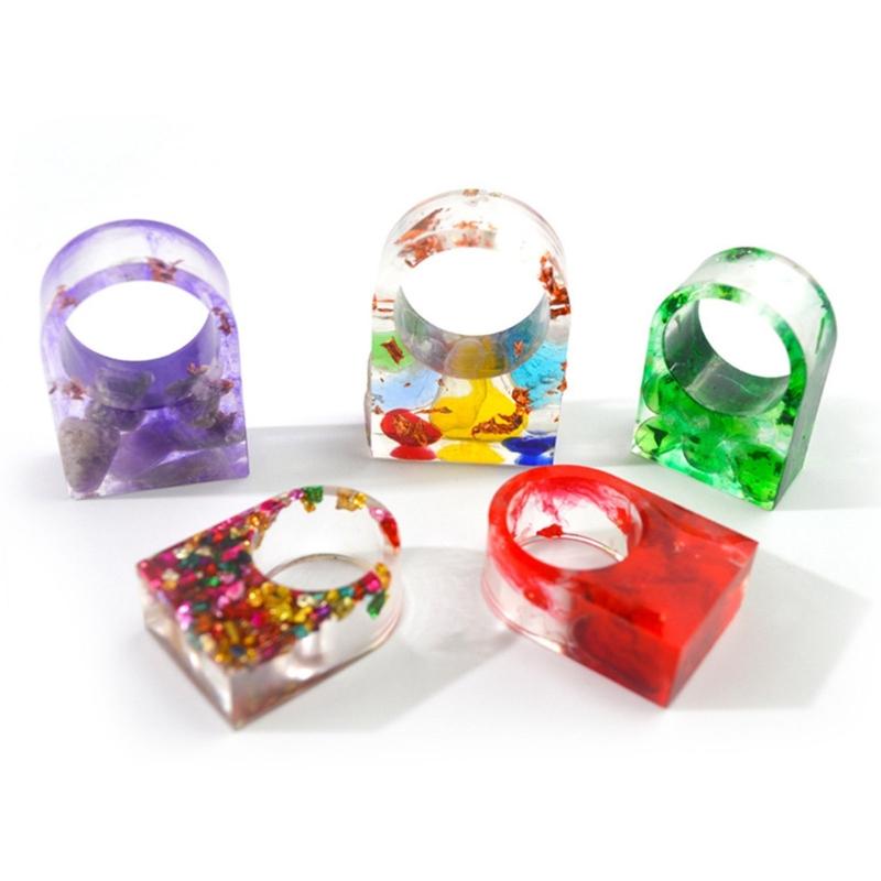 6 Cavities Silicone Rings Molds Silicone Jewelry Molds Resin Molds for Epoxy Resin Finger Rings Pendant Jewelry Making