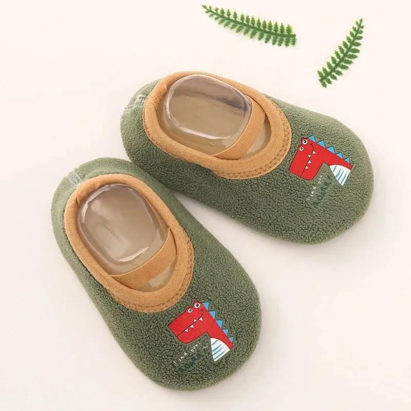 Baby Anti-slip Socks Newborn Warm Crib Floor Shoes with Rubber Sole for Children Boy Toddler Foot Girl Infant Cute Kids Slippers