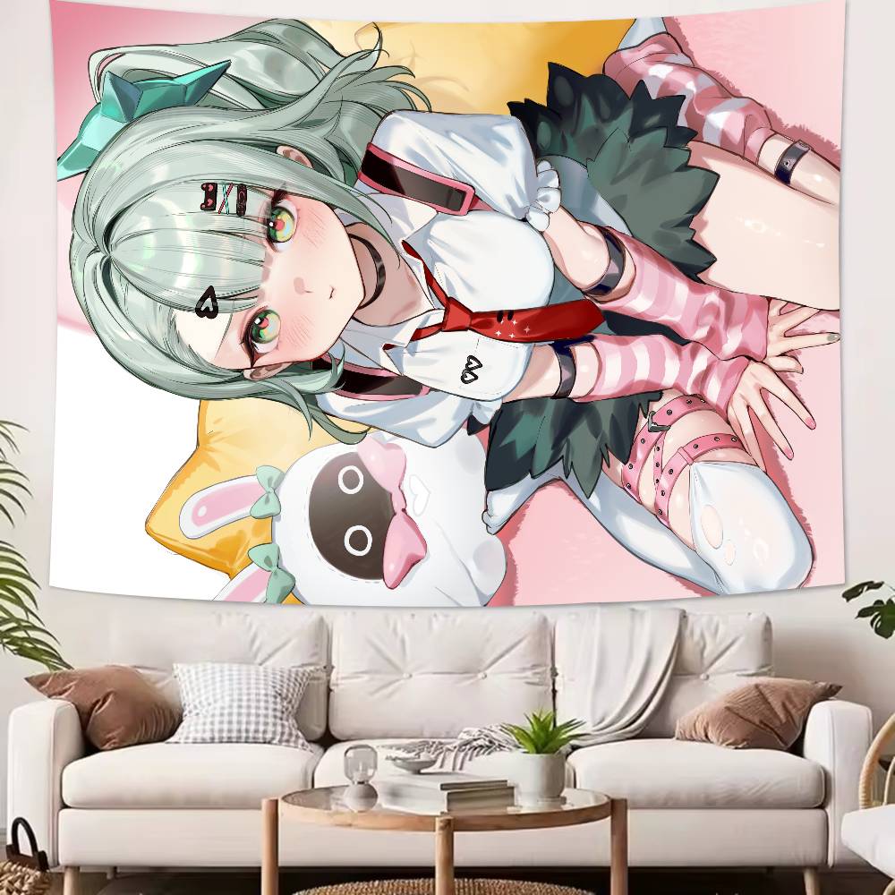 Kawaii Hot Girl Aria Sunna Tapestry Decoration Bedroom Dormitory Background Cloth Holiday Home Party Living Room Club Tapestry