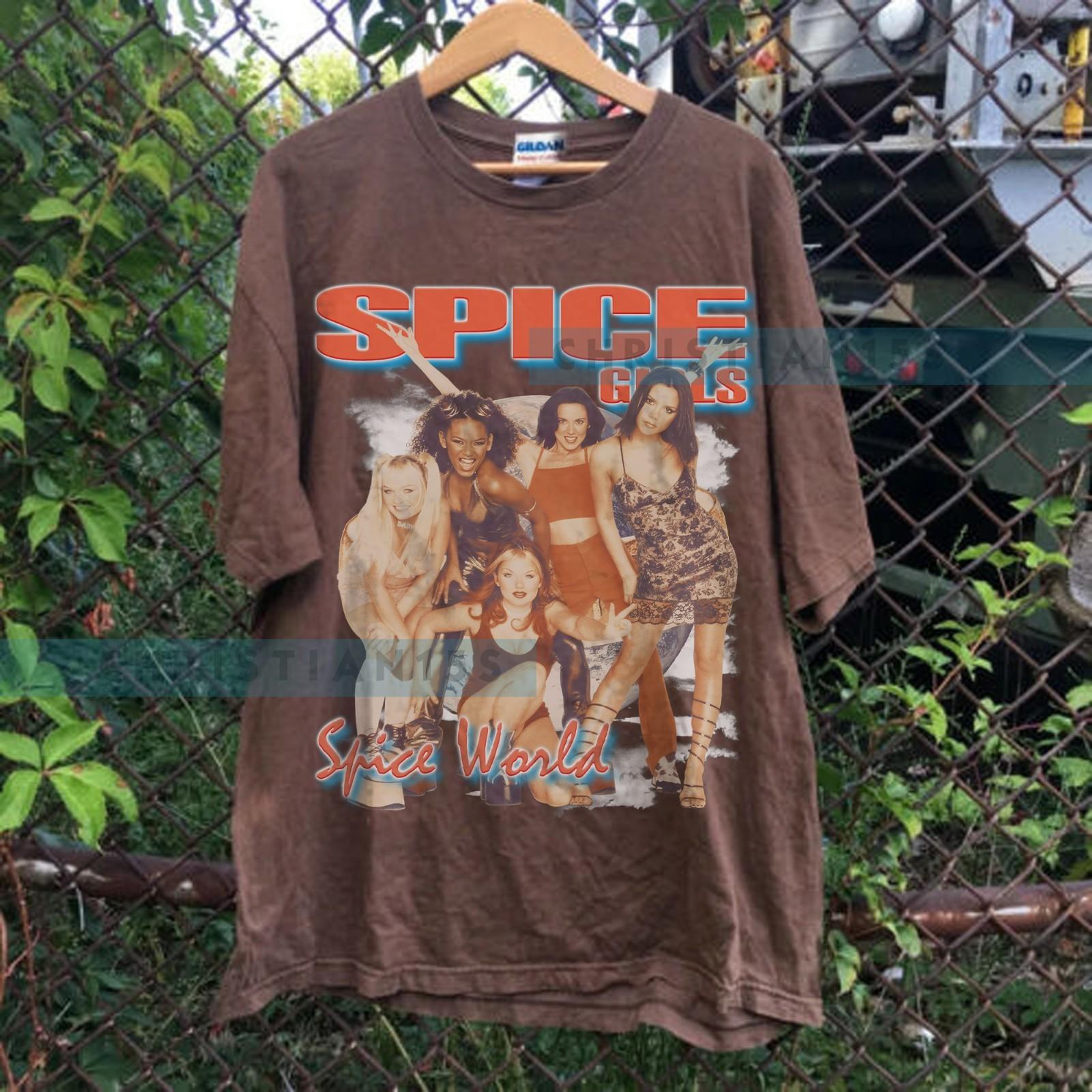 Spice Girls Signitures T-Shirt Vintage Spice Girl Logo Tee Unisex VINH1145 Unisex T-Shirt M