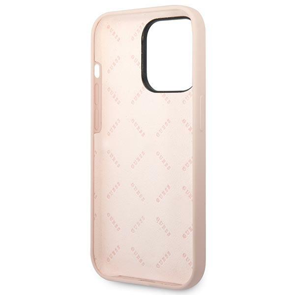 Guess Guhcp14Xsltgp Iphone 14 Pro Max 6,7 Różowy/Pink Hardcase Silicone Triangle
