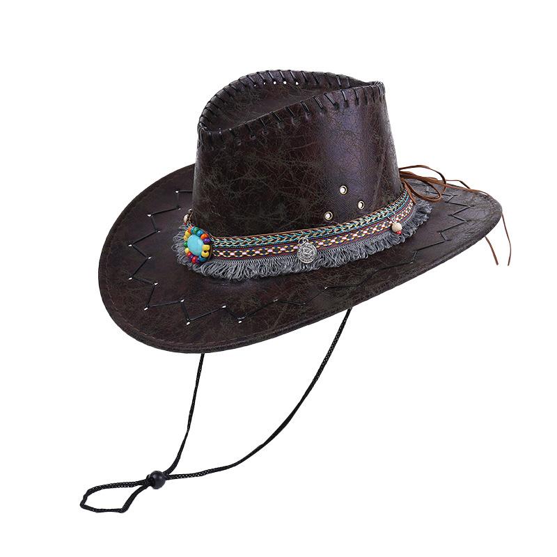 New Ethnic Wind Western Cowboy Hat Men Women Mountaineering Sun Protection Travel Prairie Sun Shade Jazz Hat