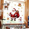 Festival Glass Clings Christmas Window Static Clings, PVC Santa Claus Snowman And Elk Removable Stickers Decals, Waterproof Reusable for Store