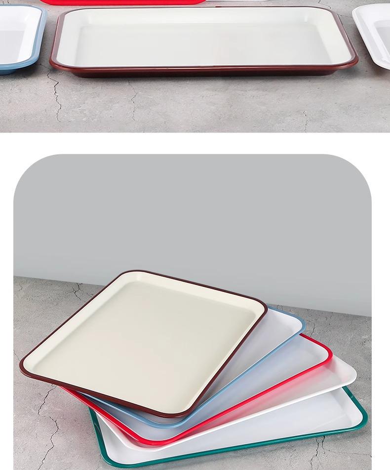 Kaibaiya Rectangular Melamine Tray: Versatile Plastic Tray for Appetizers, Tea, Meals, and Breads