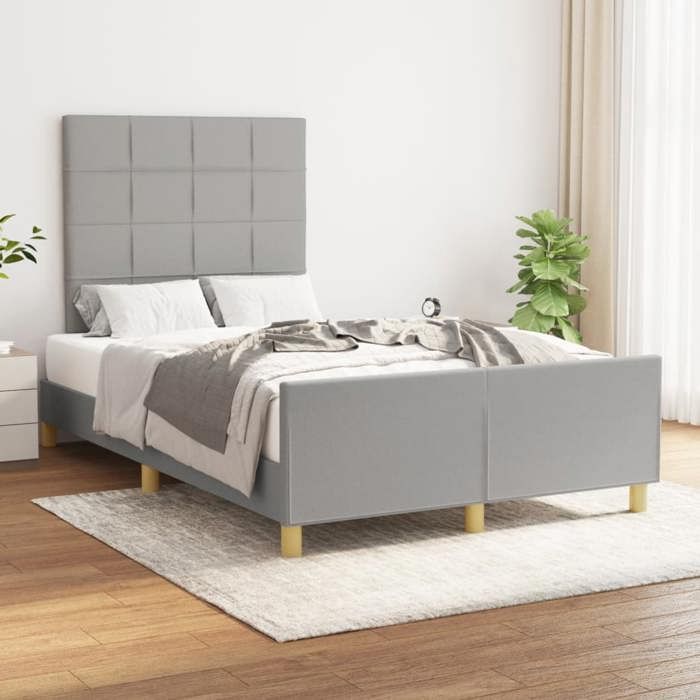 VidaXL Bed Frames with Headboard, Upholstered Bed, Double Bed, Adult Bedroom Interior Bed, Modern, Grey 3270513