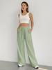 2025 Women's Casual Solid Color Drawstring Straight-Leg Pants - Spring & Autumn Collection