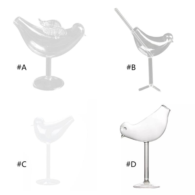 Y3NA Bird Cocktail Glass Clear Wine Glasses Individuality Glass Goblet Durable