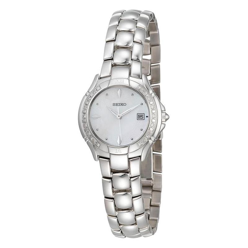 

SEIKO 50 meters waterproof Quartz Steel Strap 28mm women s watch silver dial SXDB05 срібний