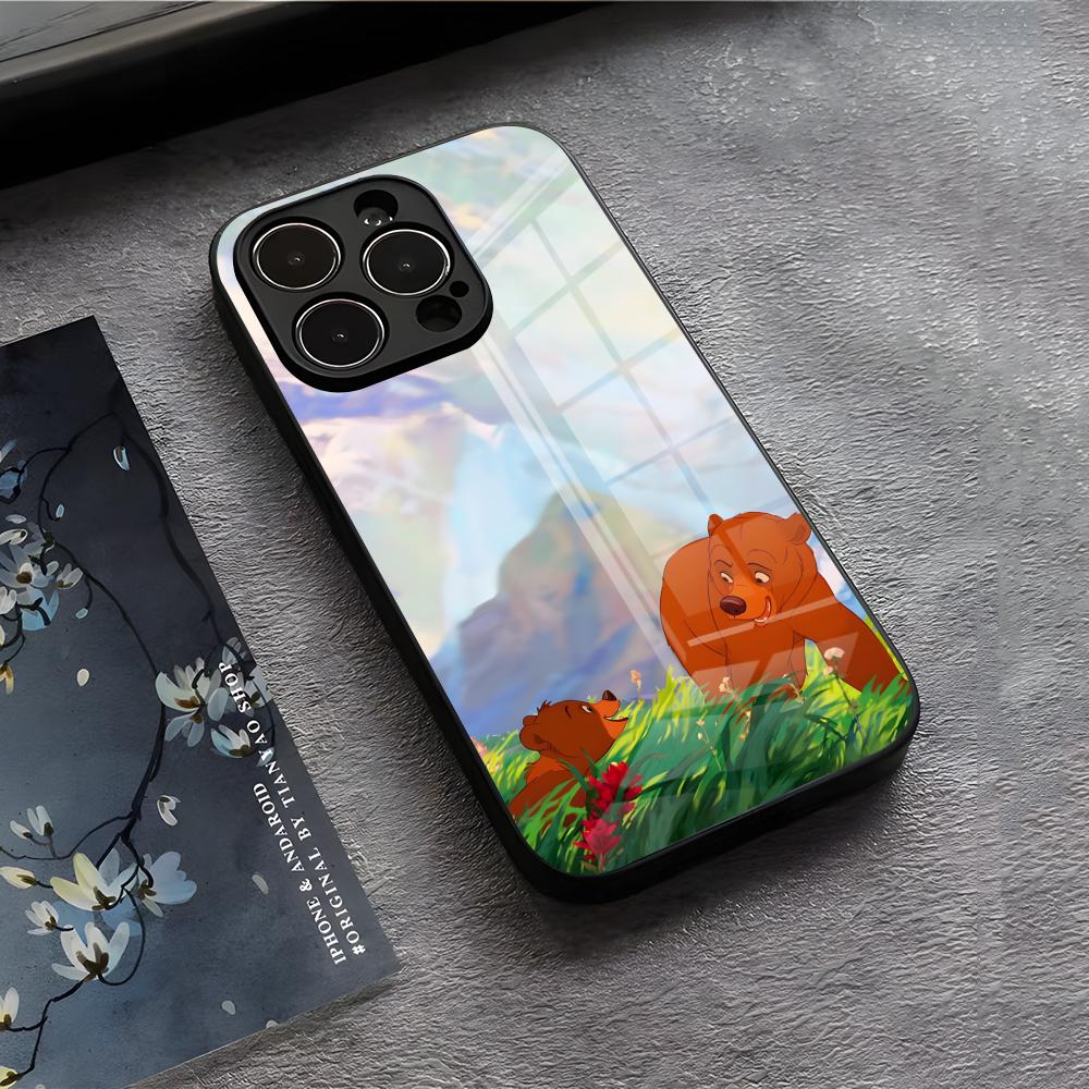D-Disney B-Brother Bear Phone Case For IPhone 17 Air 16 E Pro Max 15 14 13 Mini 12 Pro 11 Max Plus Black Glass Cover