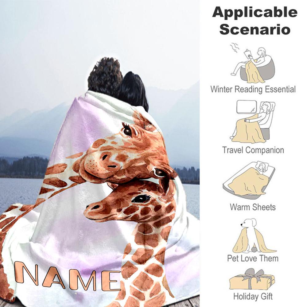 Deer55 Personalized Name Blanket Cozy Customizable Blanket Ultra-Soft Great for Couch Bed Nap Sofa All-Season Use Birthday Christmas Gift Blanket