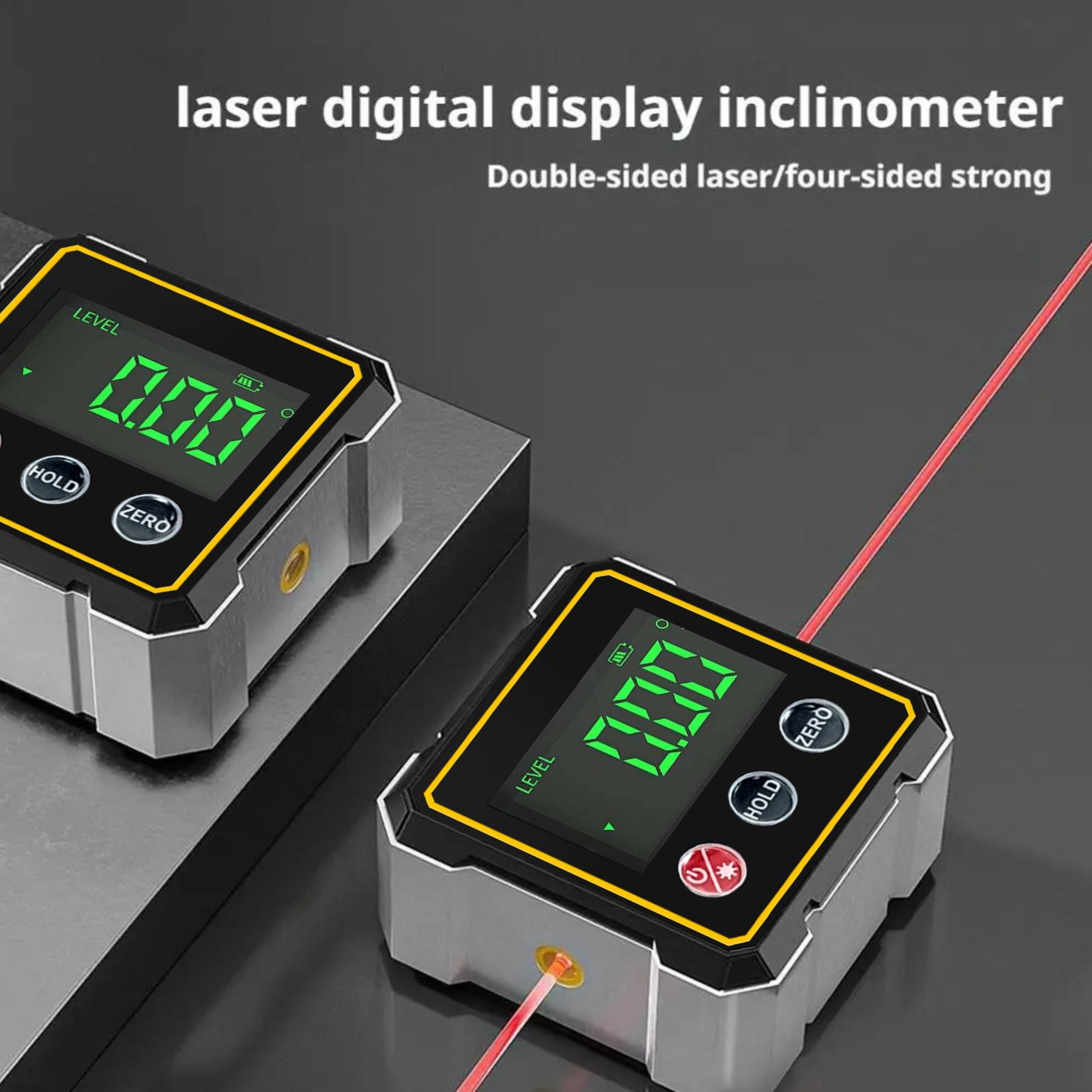 

4-Sided Magnetic Inclinometer USB Charging Table Saw Miter Protractor LED Screen Slope Measuring Meter Hanging Level Box China Mainland