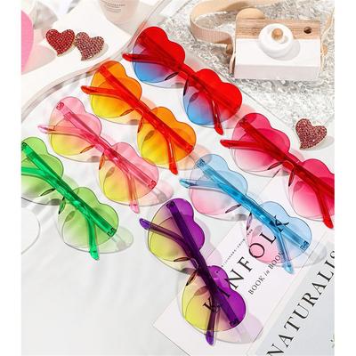 Adults Colorful Gradient Lenses Heart-shaped Sunglasses Party Sun Glasses Heart Glasses Shades