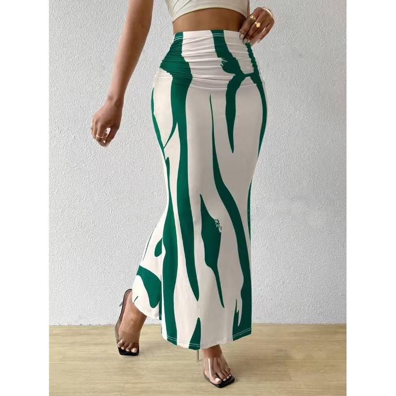 High Waist Zebra Print Fishtail Skirt - Fashionable European & American Women's Clothing, 2025 Edition