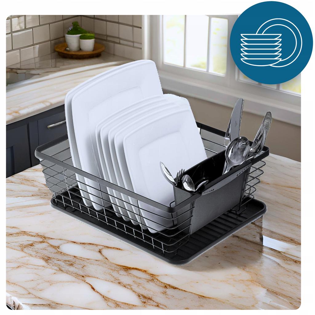 Dish Dryer Standing Basket Drainer For Dish Cutlery With Tray