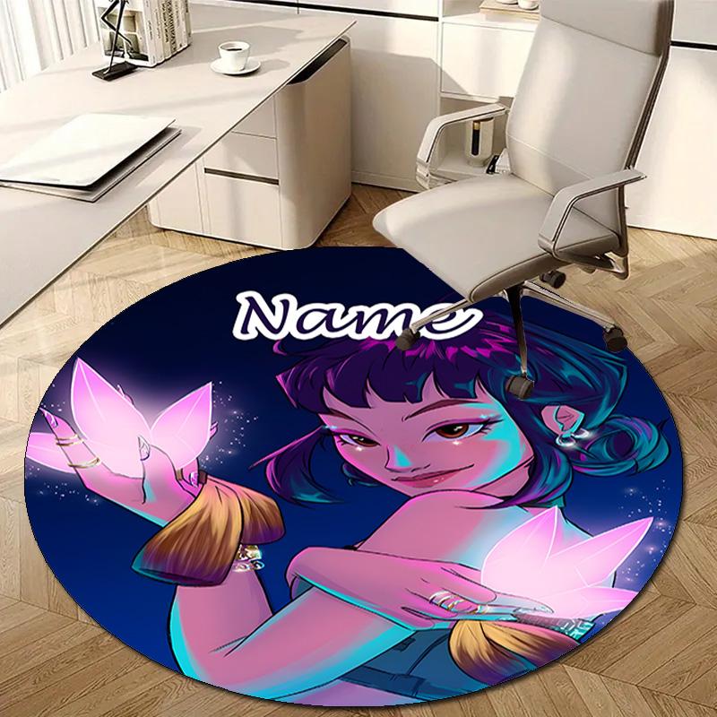 Personalized K-KPop Demon Hunters Round Chair Office Rug - Perfect for Mat, Office Chair & More - Ideal Gift for Birthdays and Holidays