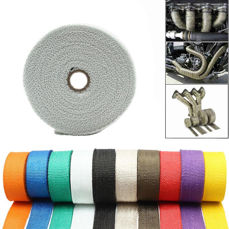 Nastro Termico per Scarico Moto Avvolgimento Tubo Acqua Calda Auto Universale 5cm 5m Scudi Rotolo Isolante Parti Modificate Motocross