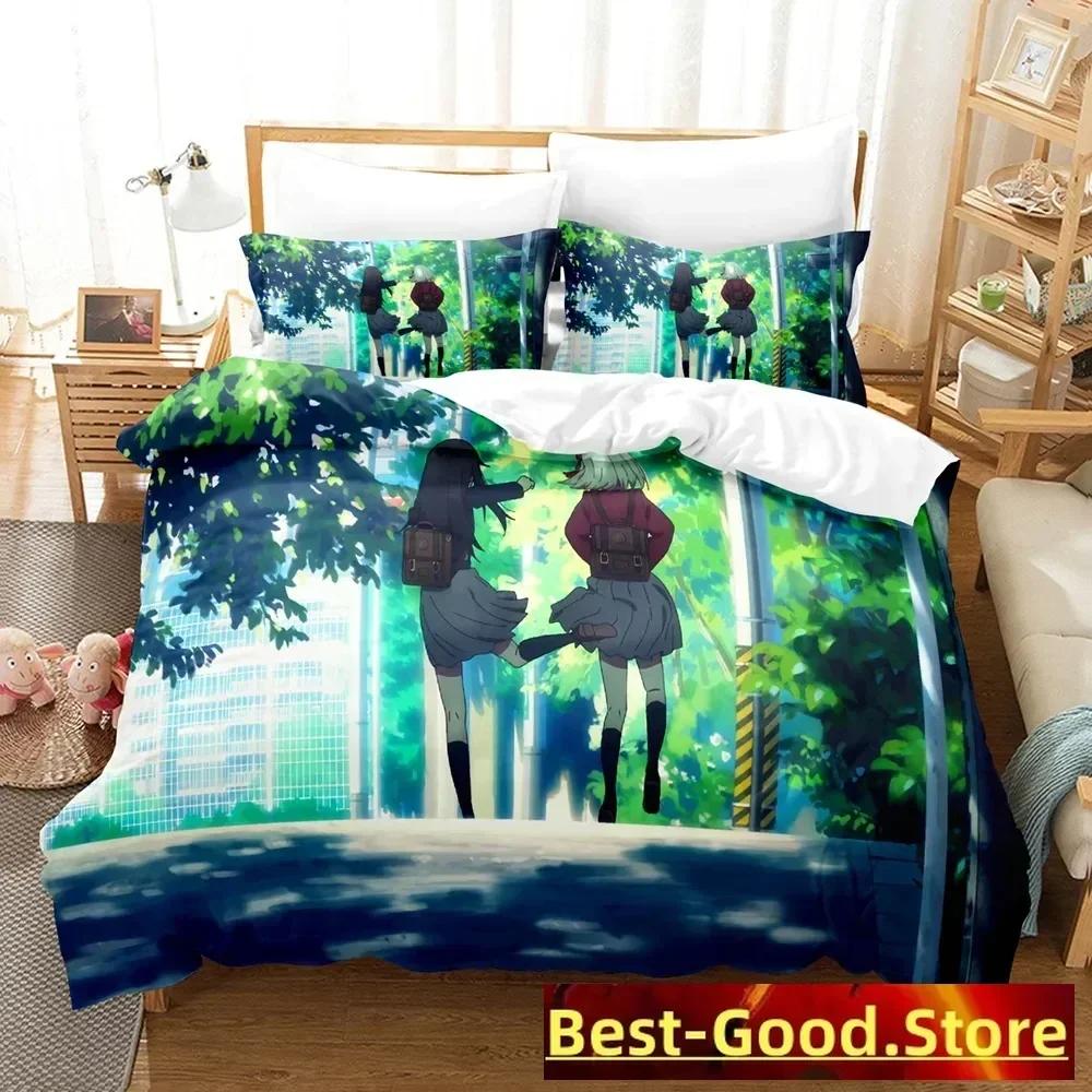 

New Lycoris Recoil Beding Set Single Twin Printed Bed Linen Set With Pilowcase Bed Soft Duvet Cover Single Double Quen Super King-Sized Dimensionsd 120*200cm Single