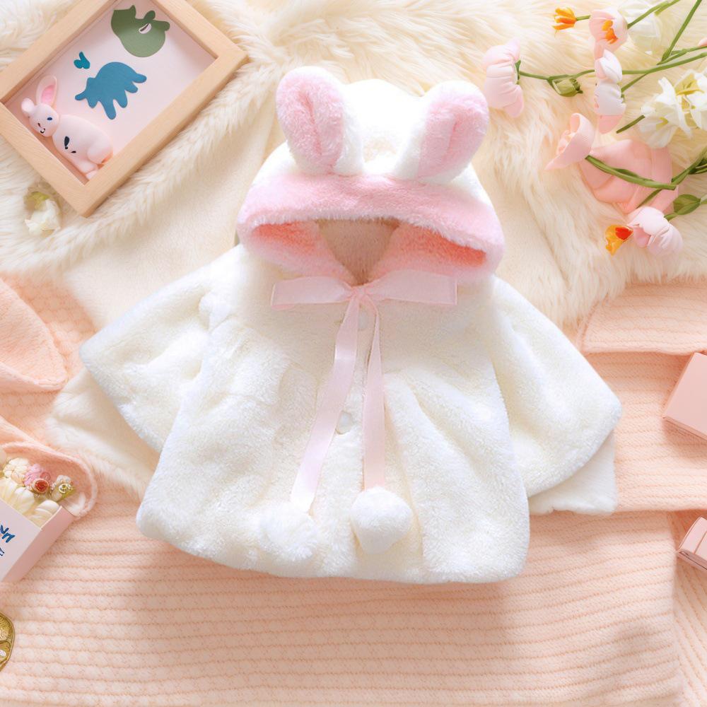 Girls' New Hooded Furry Cape Coat - Winter Faux Fur Shawl Sweater for Dolls