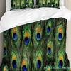 Peacock Bedding Set Peacock Tail Feathers Tropical Exotic A 3pcs Duvet Cover Set Bed Set Quilt Cover Pillow Case Comforter Cover