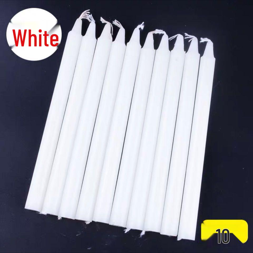 Red & White Long Pole Candles - 100 Pack, Free Shipping, Large Size for Power Outages & Emergency Lighting.