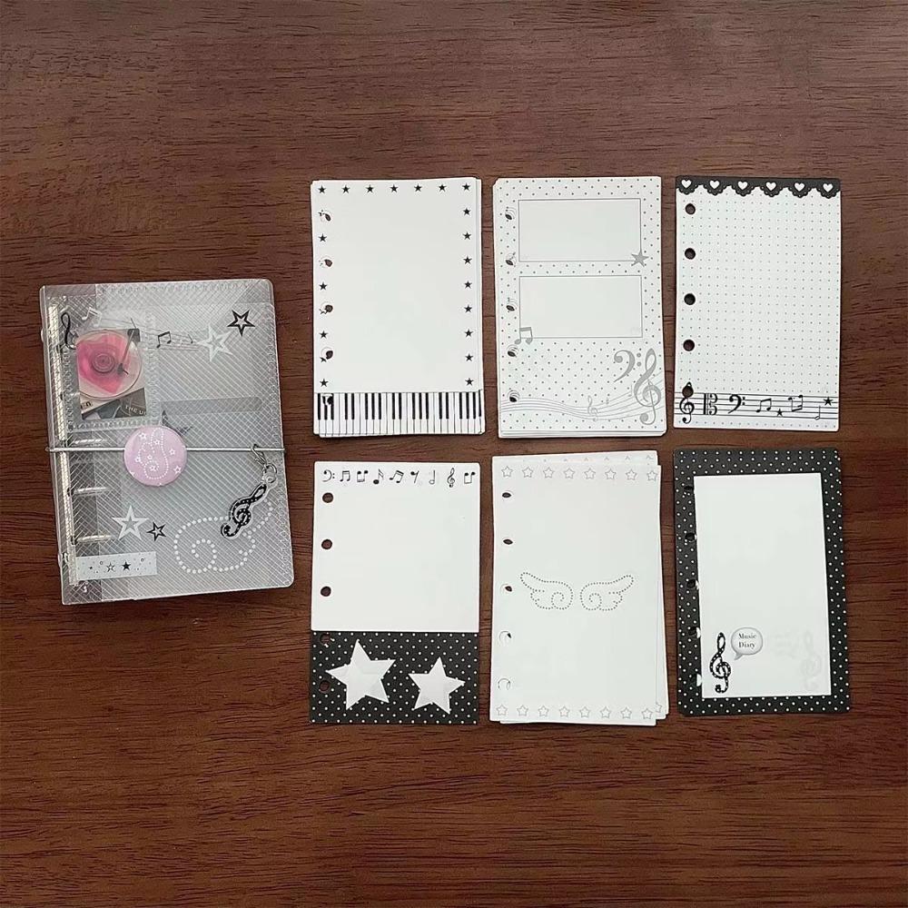 Tri-Fold Photo Album Music Theme Portable Planner Educational M5 Binder Notebook School Supplies