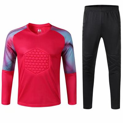 Men's Jersey Set Long Sleeve Goalie Shirt Protective Training Uniform Goalkeeper Trousers