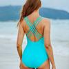 Women Printed One Piece Swimwear Sexy Backless Swimsuit V Neck Summer Beach Wear Slimming Bathing Suit S~XXL