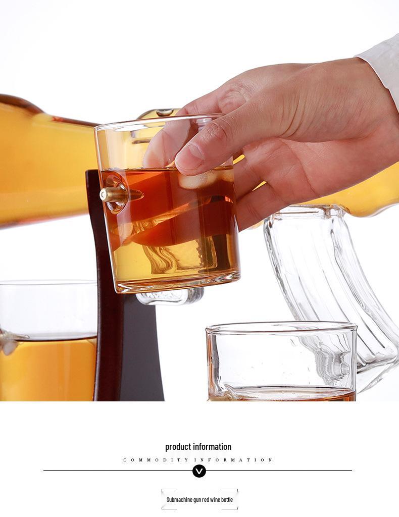 Elegant Gun Whiskey Decanter Glass Set