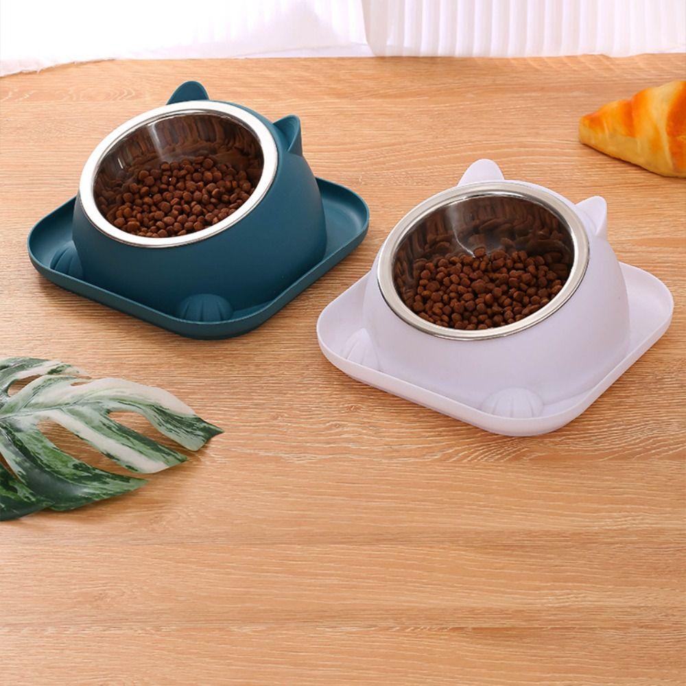 Anti Tipping Pet Food Dispenser Bowls with Non-Slip Pad Cat Feeder Pet Feeding Basin  Dogs Cats