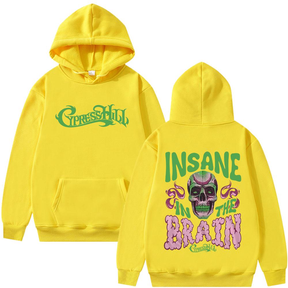 Rapper Cypress Hill Black Sunday Insane in The Brain Hoodie Skelett-Print Trainingsanzug Herren Damen Mode Übergroße Hoodies