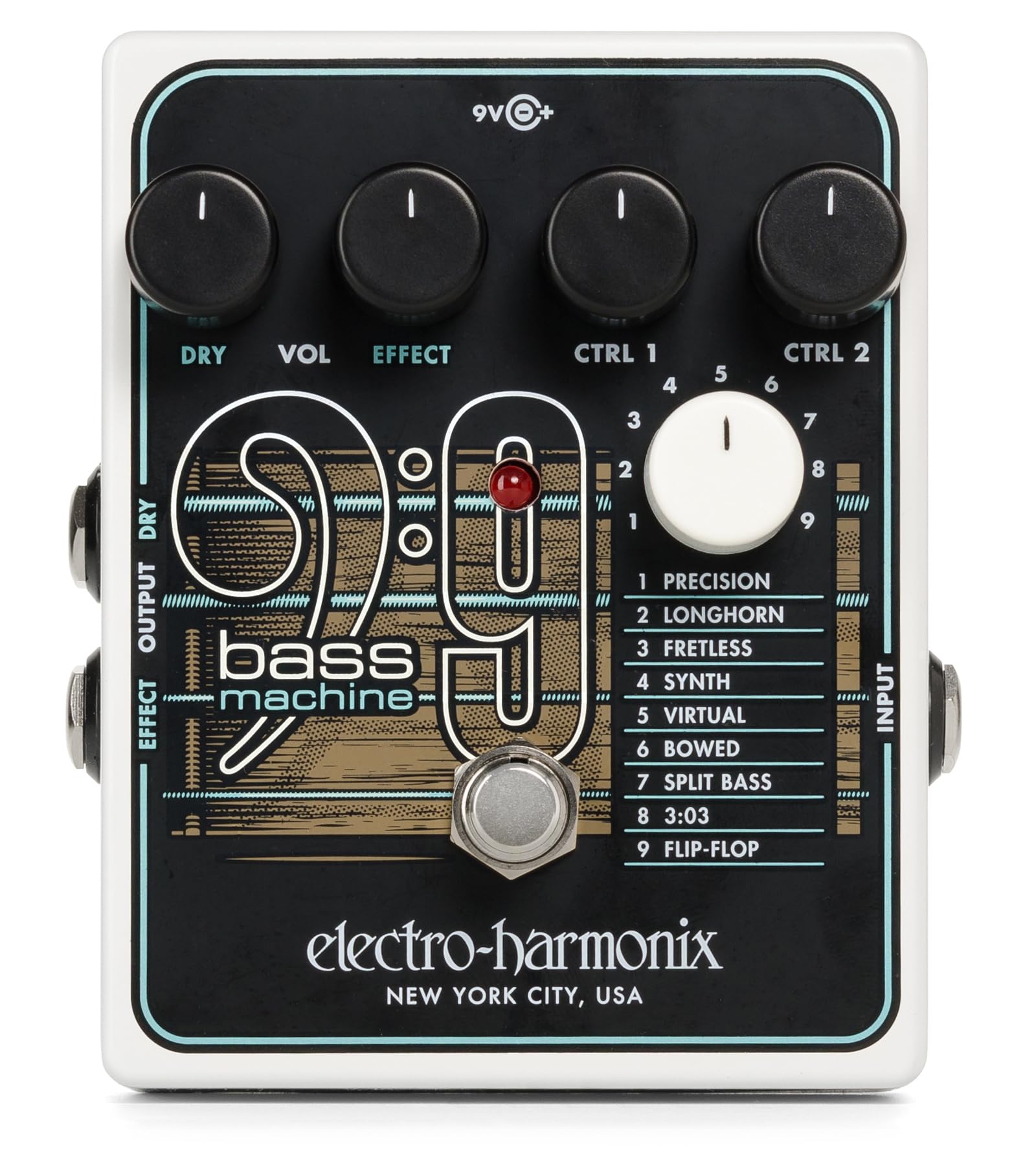 

BASS 9 Bass Machine Bass Sound Гітара Synth Effector ELECTRO-HARMONIX чорний