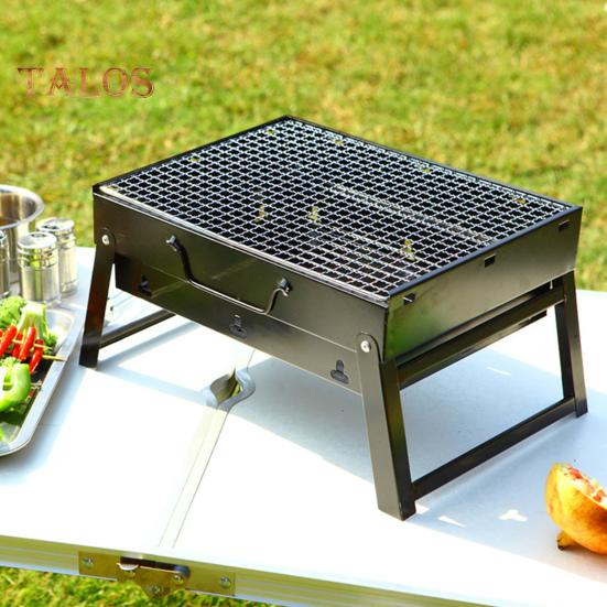Portable BBQ Grill Stainless Steel Easy To Use Removable Grid Foldable Charcoal Grill for Outdoor Picnic Garden Camping