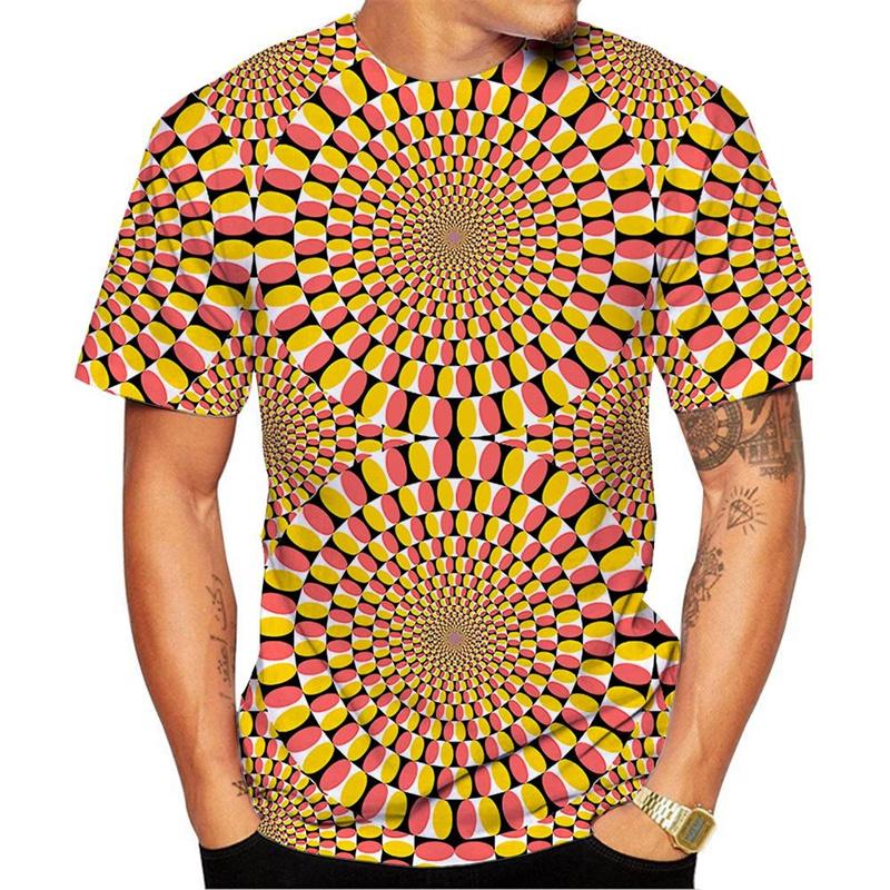 Pattern T Shirt For Men Colorful 3D Printed Tees Summer Casual Short Sleeve Loose