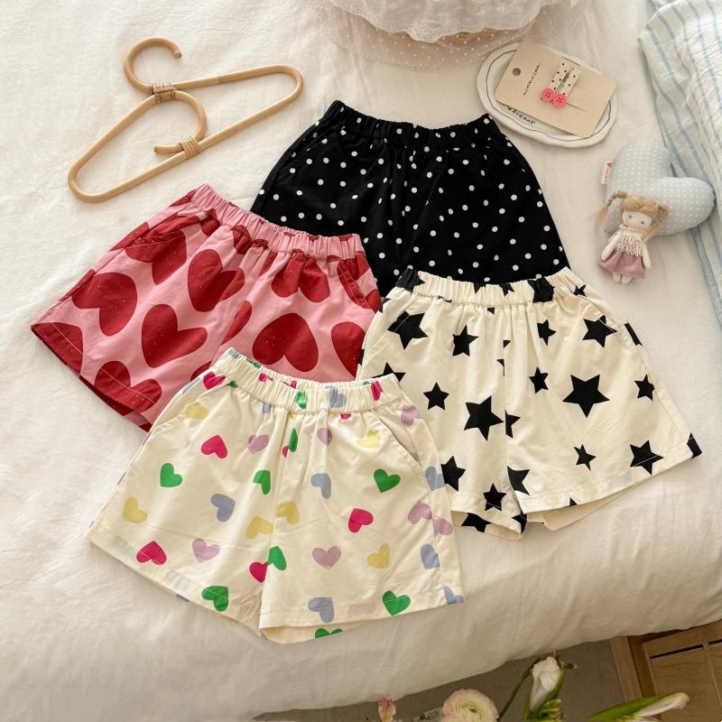 Summer Girls Shorts Baby Cute Heart Print Short Pants Cute Sweet Kids Girls Cotton Shorts Children Casual Pants