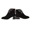 Suede Pointed Thick Heel Short Boots Women's Autumn and Winter Fashion Velvet Low Heel Frosted Leather Rhinestone Bow Versatile Boots
