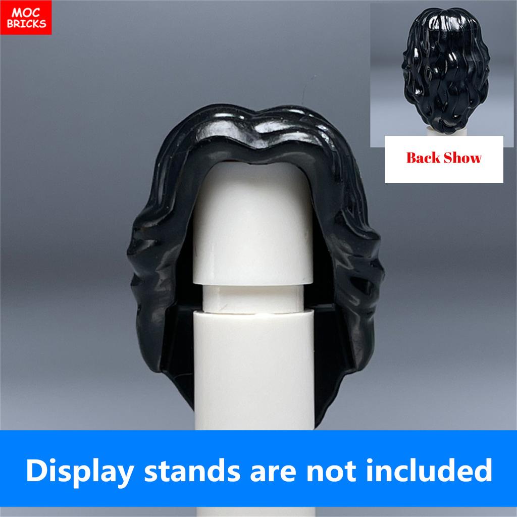 10pcs MOC Bricks 1015 1101 Female Long Hairs Ponytail Woman Girl Head Body Parts For 4cm Figures Building Blocks Kids Toys