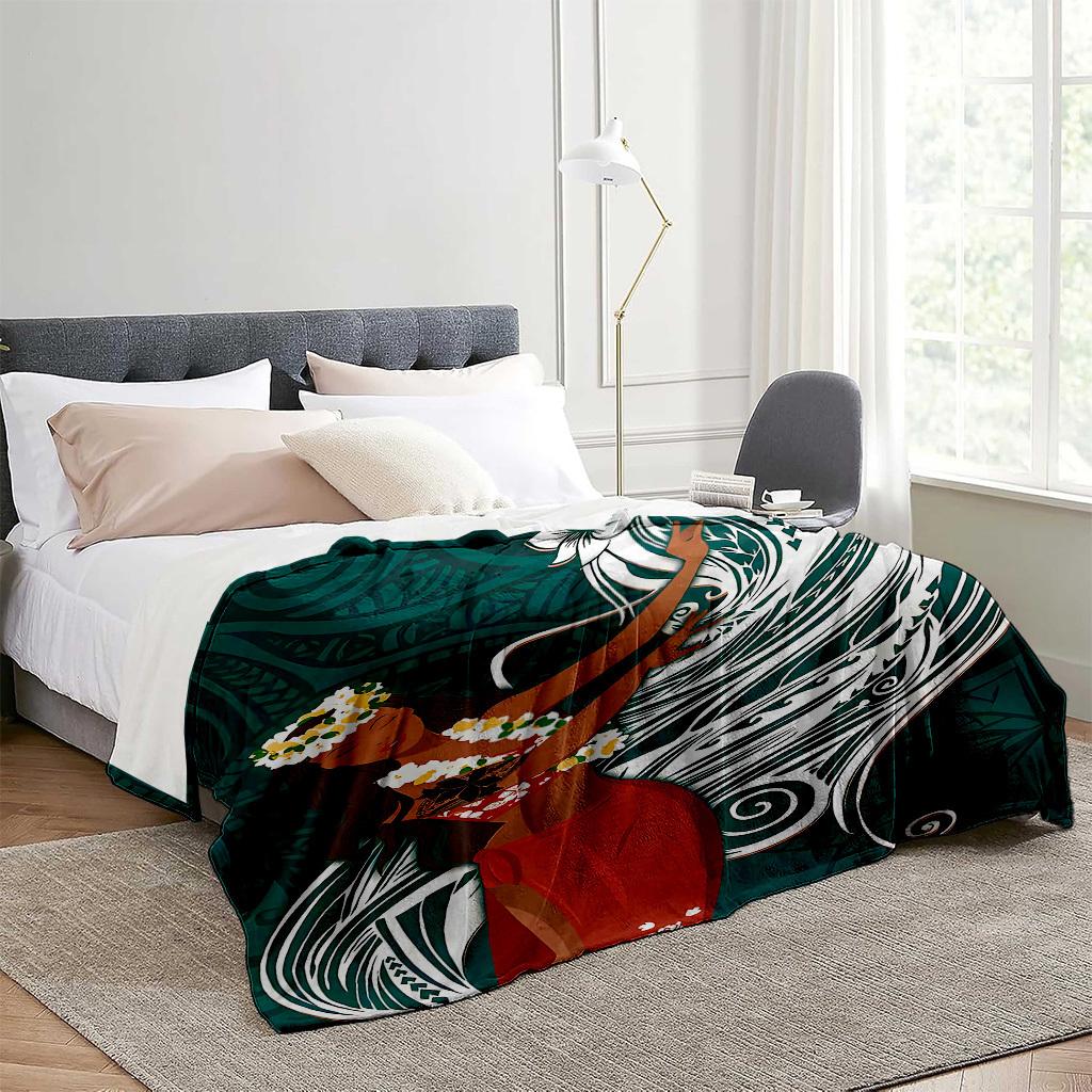 Tahiti-Inseln Mädchen Muster Decke für Sofa Bett Reise Camping Wohnzimmer Büro Klimadecke für alle Jahreszeiten Geschenke