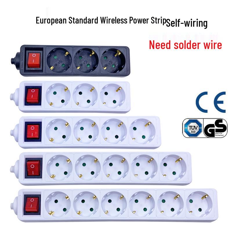 European/German-Style Wireless Power Socket with Korean Wired Plug Strip, CE Certified